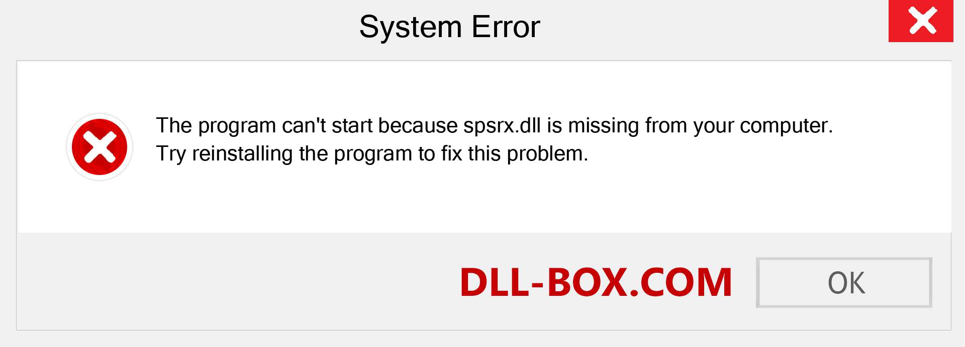  spsrx.dll file is missing?. Download for Windows 7, 8, 10 - Fix  spsrx dll Missing Error on Windows, photos, images